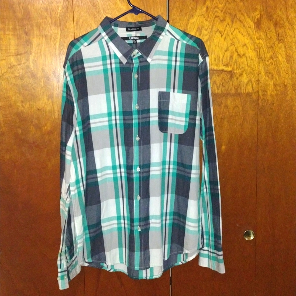 Carbon dress casual button down shirt
